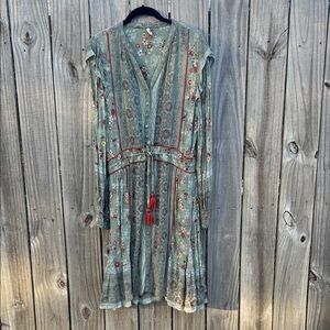 Tulle and Batiste Grace Playdress Floral Mini Dress with Red Details Size XL